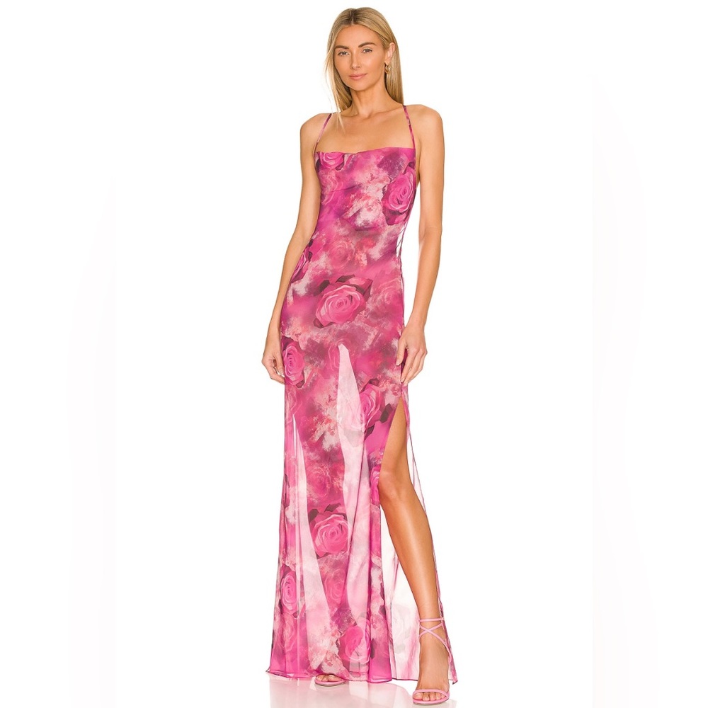 Kim Shui Silk Gown Chiffon Pink Rose Gown